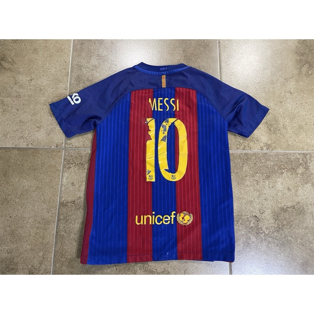 Nike FC Barcelona Messi #10 2016/17 Home Jersey Youth Kids Sz M Boys